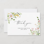 Elegant wildbloemen vrijgezellenfeest bedankt je k kaart (Voorkant)