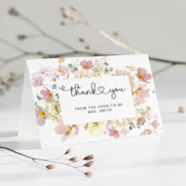 Elegant wildbloemen vrijgezellenfeest bedankt je k kaart