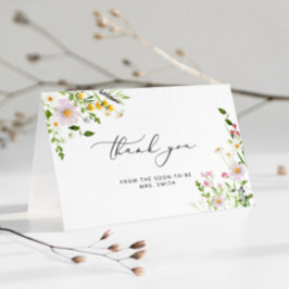 Elegant wildbloemen vrijgezellenfeest bedankt je k kaart