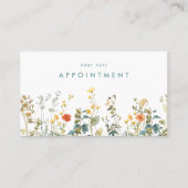 Elegant wildbloemenveld afsprakenkaartje (Voorkant)