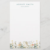 Elegant wildbloemenveld briefpapier (Voorkant)