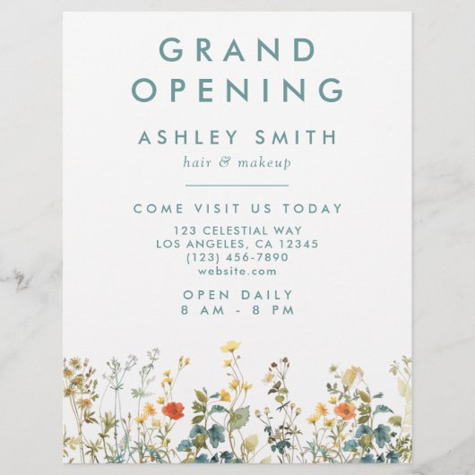 Elegant wildbloemenveld flyer (Voorkant)