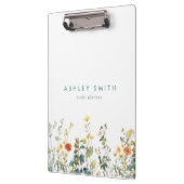 Elegant wildbloemenveld klembord (Links)