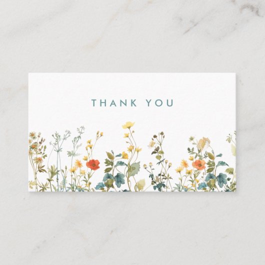 Elegant wildbloemenveld kortingskaartje (Voorkant)