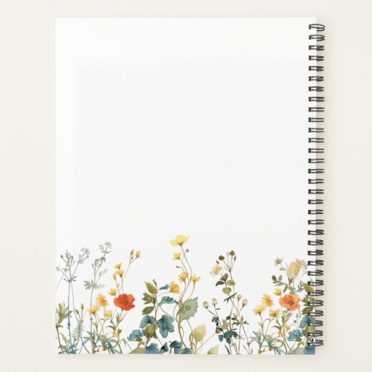 Elegant wildbloemenveld planner (Achterkant)