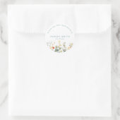 Elegant wildbloemenveld ronde sticker (Tas)