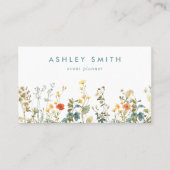 Elegant wildbloemenveld visitekaartje (Voorkant)