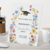 Elegant wildbloemenweide afstudeer Welkom bord Reclamebord Met Voetstuk (Insitu)