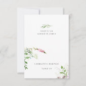 Elegant Wilde Bloem Botanische Floral Wedde Plaats Kaart (Voorkant)
