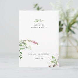 Elegant Wilde Bloem Botanische Floral Wedde Plaats Kaart