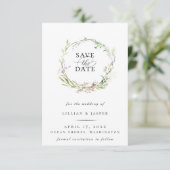 Elegant Wilde Bloem Botanische poot sparen de datu Aankondiging (Staand voorkant)