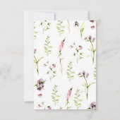 Elegant Wilde Bloem Botanische poot sparen de datu Aankondiging (Achterkant)