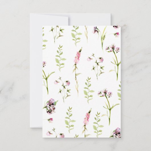 Elegant Wilde Bloem Botanische poot sparen de datu Aankondiging (Achterkant)