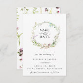 Elegant Wilde Bloem Botanische poot sparen de datu Aankondiging (Voorkant / Achterkant)