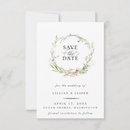 Elegant Wilde Bloem Botanische poot sparen de datu Aankondiging