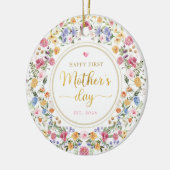 Elegant Wilde Bloem met 1 Moederdag Gift Keramisch Ornament (Links)