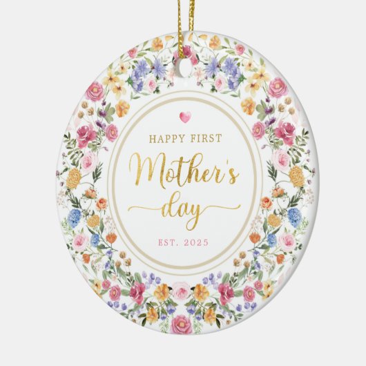 Elegant Wilde Bloem met 1 Moederdag Gift Keramisch Ornament (Links)