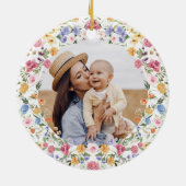 Elegant Wilde Bloem met 1 Moederdag Gift Keramisch Ornament (Achterkant)