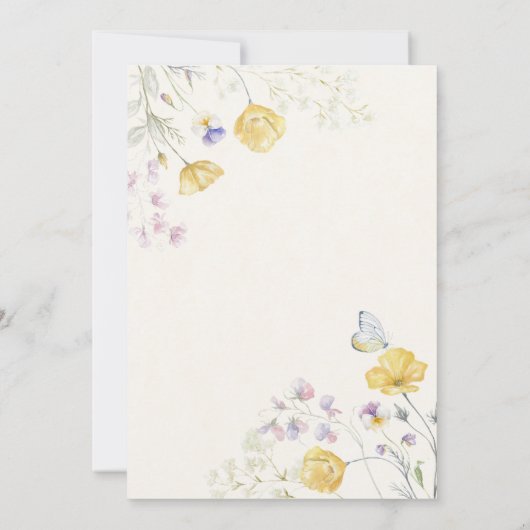 Elegant wilde bloemen afstuderen kaart (Achterkant)