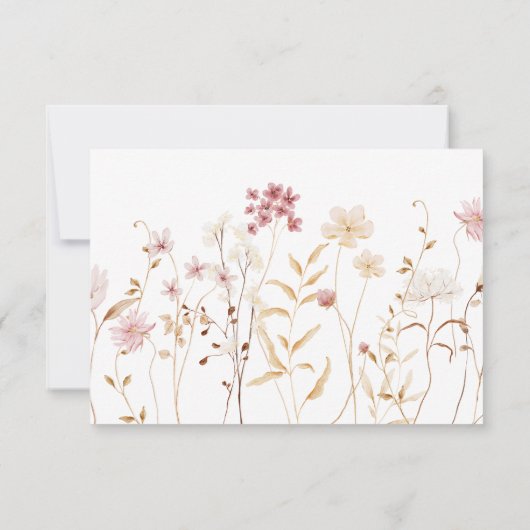 Elegant Wilde Bloemen Baby shower Bedankkaart (Achterkant)