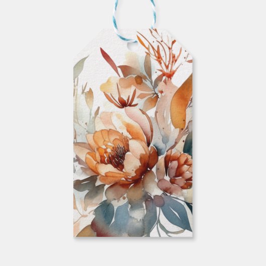 Elegant wilde bloemen Baby shower Cadeaulabel (Achterkant)