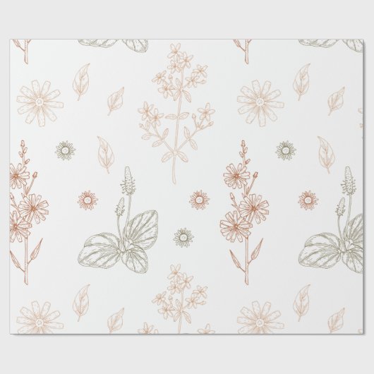 Elegant Wilde Bloemen Baby shower Cadeaupapier (Vlak)