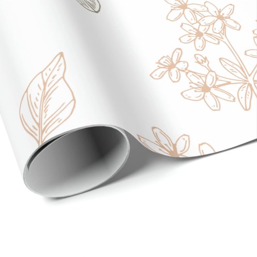 Elegant Wilde Bloemen Baby shower Cadeaupapier (Rol Hoek)