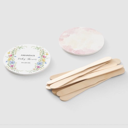 Elegant Wilde Bloemen Baby shower Handwaaier (Niet-gemonteerd)