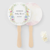 Elegant Wilde Bloemen Baby shower Handwaaier (Voorkant en achterkant)