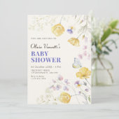 Elegant wilde bloemen baby shower kaart (Staand voorkant)