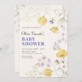 Elegant wilde bloemen baby shower kaart (Voorkant / Achterkant)