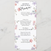 Elegant Wilde Bloemen Baby shower Menu (Voorkant)