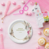 Elegant Wilde Bloemen Baby shower Papieren Bordje (Feest)