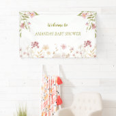 Elegant Wilde Bloemen Baby shower Spandoek (Insitu)