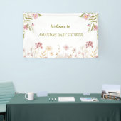 Elegant Wilde Bloemen Baby shower Spandoek (Beurs)