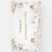 Elegant Wilde Bloemen Baby shower Spandoek (Verticaal)
