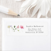 Elegant wilde bloemen Baby shower terug Adres Etiket (Insitu)
