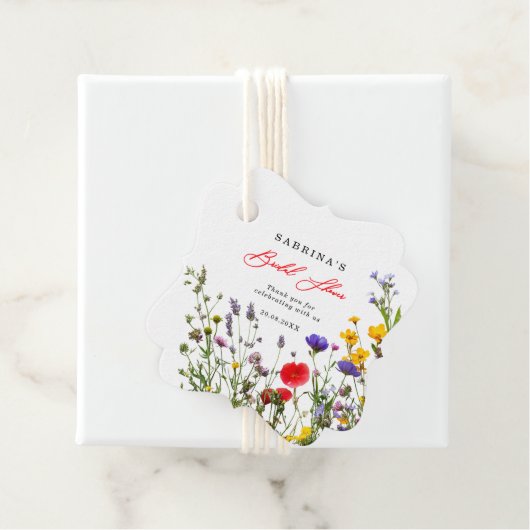 Elegant Wilde Bloemen Bloeiende Bloemen Bloemen Vr Bedankjes Labels (In situ)