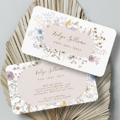Elegant wilde bloemen visitekaartje
