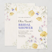 Elegant wilde bloemen vrijgezellenfeest kaart (Voorkant / Achterkant)