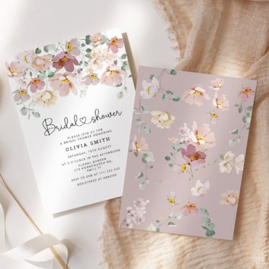 Elegant wilde bloemen vrijgezellenfeest kaart