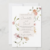 Elegant Wilde bloemen Weddenschap Kaart (Voorkant)