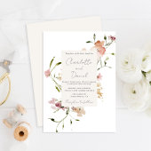 Elegant Wilde bloemen Weddenschap Kaart