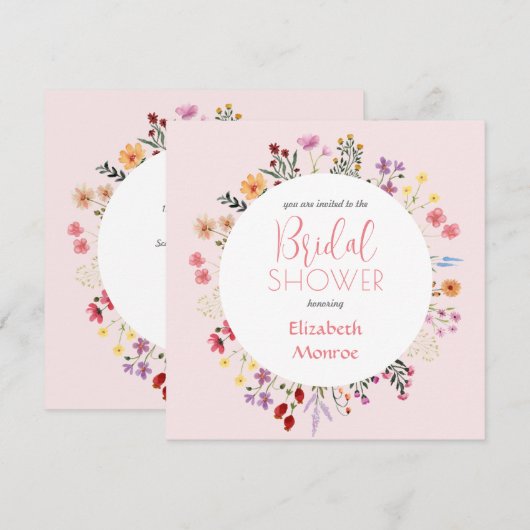 Elegant Wilde Floral Roze Vrijgezellenfeest Kaart (Voorkant / Achterkant)