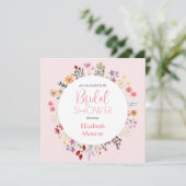 Elegant Wilde Floral Roze Vrijgezellenfeest Kaart (Staand voorkant)