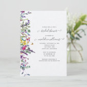 Elegant Wilde Floral Waterverf Vrijgezellenfeest Kaart (Staand voorkant)