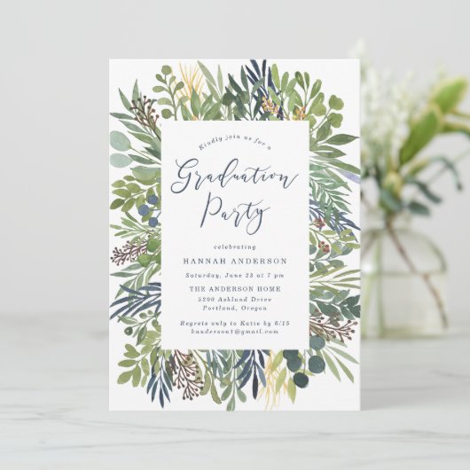 Elegant Wilde Graduy Party Kaart (Staand voorkant)