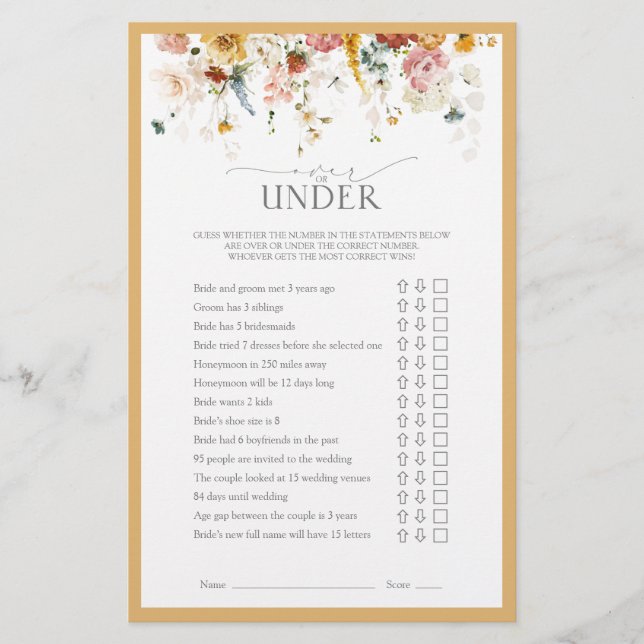 Elegant Wilde Vrijgezellenfeest Geel (Voorkant)