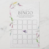 Elegant Wilde Waterverf Bridal Bingo Game (Voorkant)