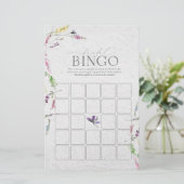 Elegant Wilde Waterverf Bridal Bingo Game (Staand voorkant)